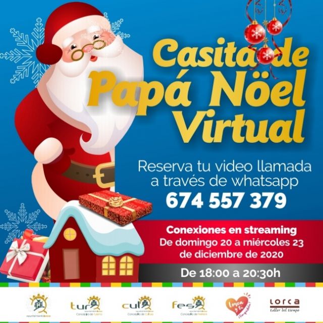 Los niños y niñas de Lorca podrán visitar la Casita de Papá Noel Virtual del 20 al 23 de diciembre enviando un mensaje de WhatsApp al teléfono 674 557 379 - 1, Foto 1