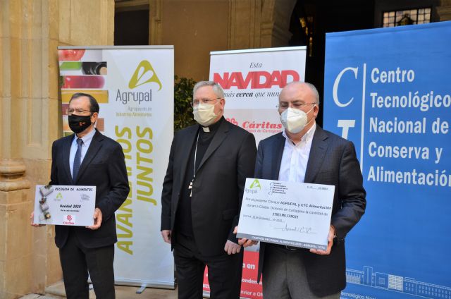 Agrupal y centro tecnológico nacional de la conserva donan 3.000 € y cerca de 10 toneladas de productos alimentarios a cáritas diócesis de cartagena - 1, Foto 1