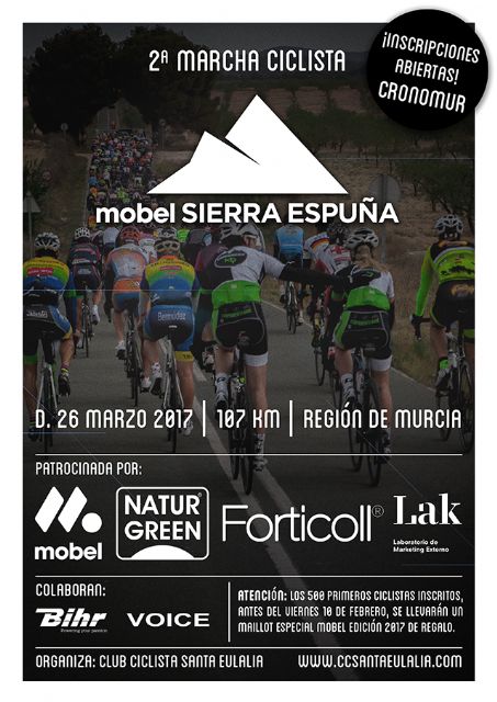Abiertas las inscripciones para la 2ª Marcha Ciclista Mobel Sierra Espuña, Foto 1