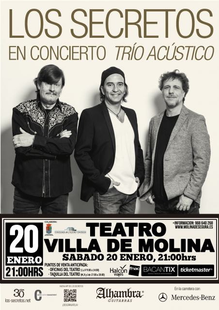 El concierto en trío acústico de LOS SECRETOS tendrá lugar sábado 20 de enero en el Teatro Villa de Molina - 1, Foto 1