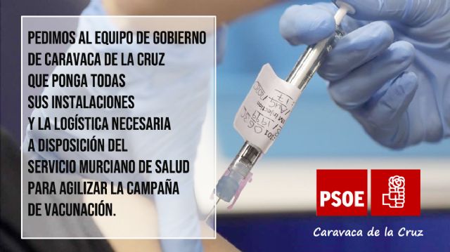 El PSOE pide al equipo de Gobierno que ponga todas las instalaciones y la logística necesaria a disposición del SMS para agilizar la campaña de vacunación - 1, Foto 1