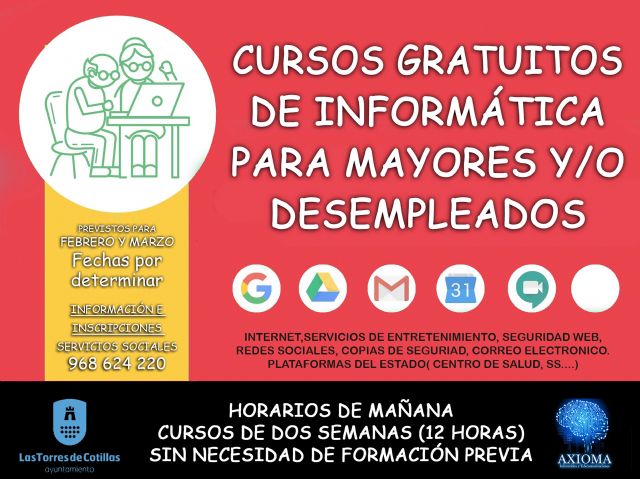 La Concejalía de Servicios Sociales propone un curso gratuito de informática para mayores y desempleados - 1, Foto 1