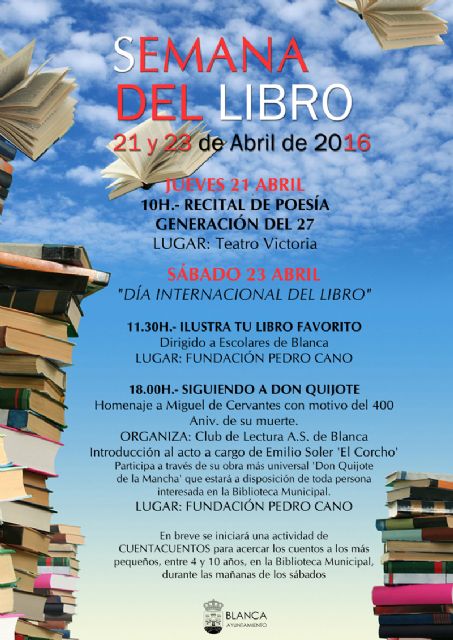 Blanca homenajea a Cervantes en la Semana del Libro - 1, Foto 1