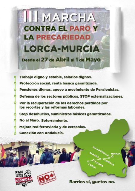 La III Marcha por la Dignidad partirá de Lorca el próximo día 27 de abril - 1, Foto 1