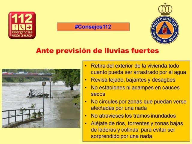 Protección Civil Totana informa de la situación de preemergencia por lluvias en la Región de Murcia, Foto 3