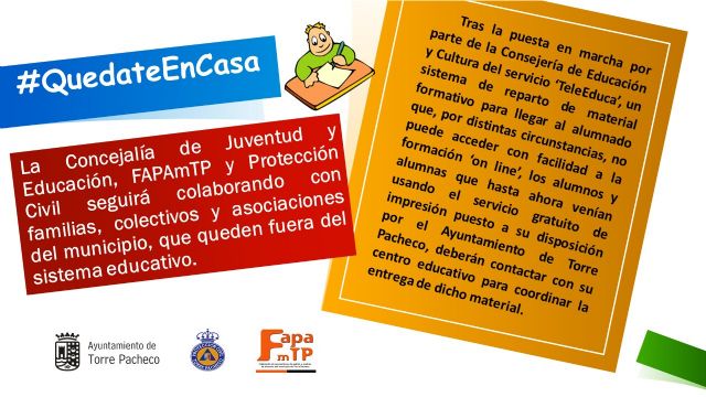 El alumnado deberá contactar con su centro para la acceder a los materiales escolares a través del servicio TeleEduca de la CARM - 1, Foto 1