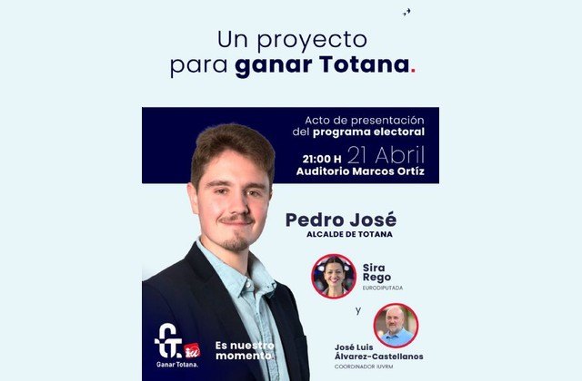 Ganar Totana presenta su proyecto para Totana este viernes en el Auditorio Marcos Ortiz