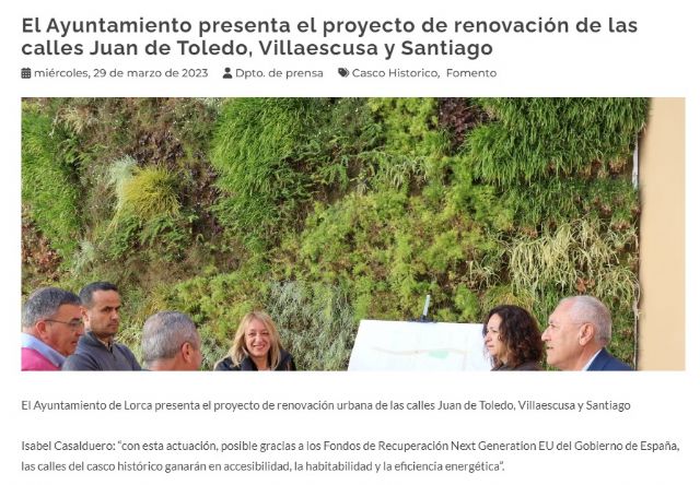 Fulgencio Gil sigue viviendo de los proyectos planteados desde el equipo de gobierno de Diego José Mateos con la renovación de las calles Juan de Toledo, Villaescusa y Santiago - 1, Foto 1