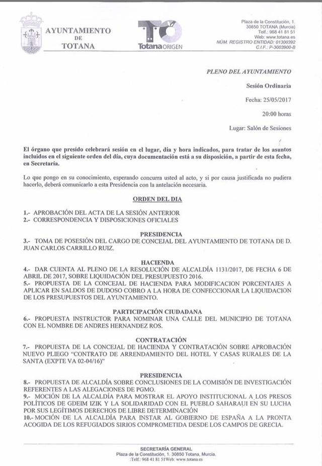 Juan Carlos Carrillo sustituirá como concejal de la Corporación municipal a Asensio Soler en el próximo pleno, Foto 2