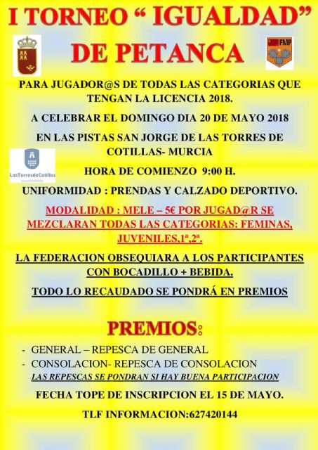 Las pistas municipales 'San Jorge' acogerán el 'I Torneo Igualdad' de petanca - 1, Foto 1