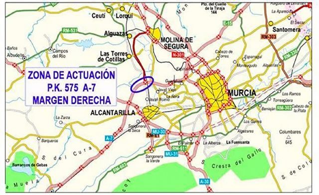 El Ministerio mejorará el enlace de la A7 con la N-344 que da acceso a Las Torres de Cotillas - 2, Foto 2