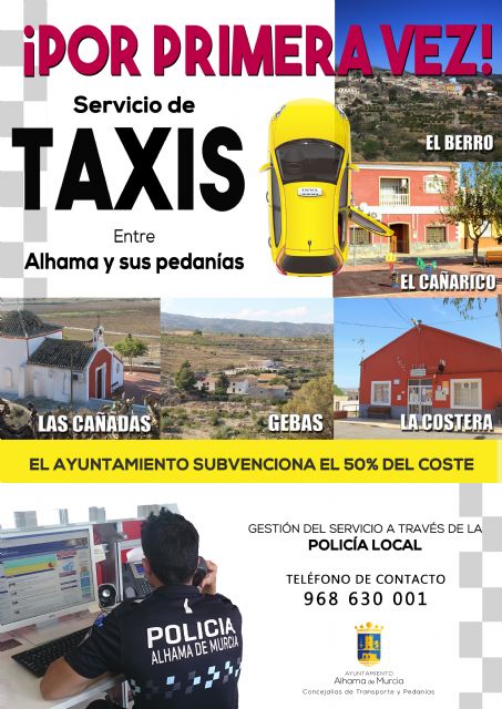 Nuevo servicio de taxis para unir Alhama y sus pedanas, Foto 1