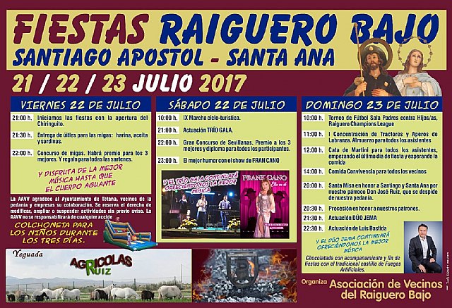 Las fiestas de El Raiguero Bajo se celebran este próximo fin de semana del 21 al 23 de julio - 2, Foto 2