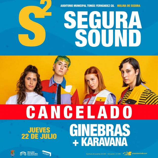 Cancelada la actuación de GINEBRAS y KARAVANA en el SEGURA SOUND de Molina de Segura, prevista para el jueves 22 de julio - 1, Foto 1