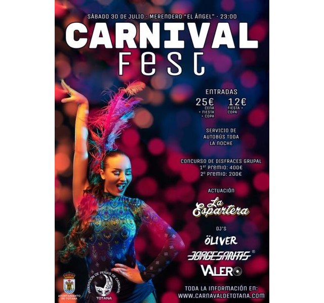 El “Carnival Fest”, que organiza la Federación de Peñas del Carnaval de Totana, clausurará las fiestas de Santiago con un concurso de disfraces y actuaciones musicales - 2, Foto 2