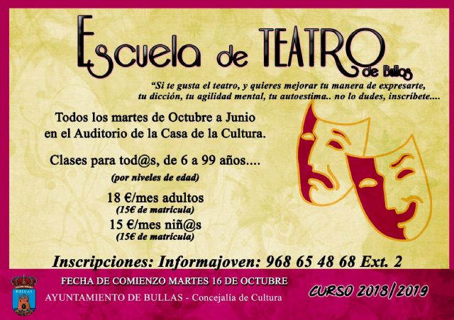 La Escuela de Teatro arranca en octubre por cuarto año consecutivo - 1, Foto 1