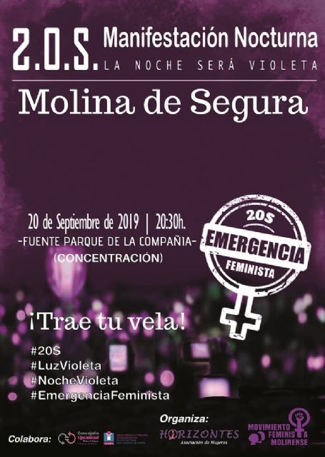 La Concentración Nocturna Emergencia Feminista, La Noche será Violeta se celebra en Molina de Segura el viernes 20 de septiembre - 1, Foto 1