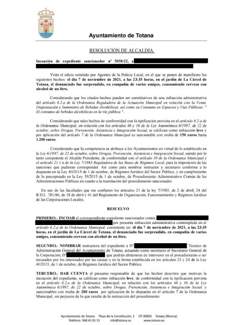 El alcalde aclara que la embriaguez y malas conductas en la vía pública tienen consecuencias, Foto 3