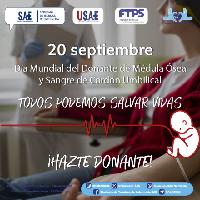 20 de septiembre, Día Mundial del Donante de Médula Ósea y Sangre de Cordón Umbilical - 1, Foto 1