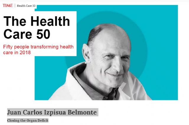 La revista TIME elige a Juan Carlos Izpisua como una de las 50 personas más influyentes de 2018 en el ámbito de la salud - 1, Foto 1