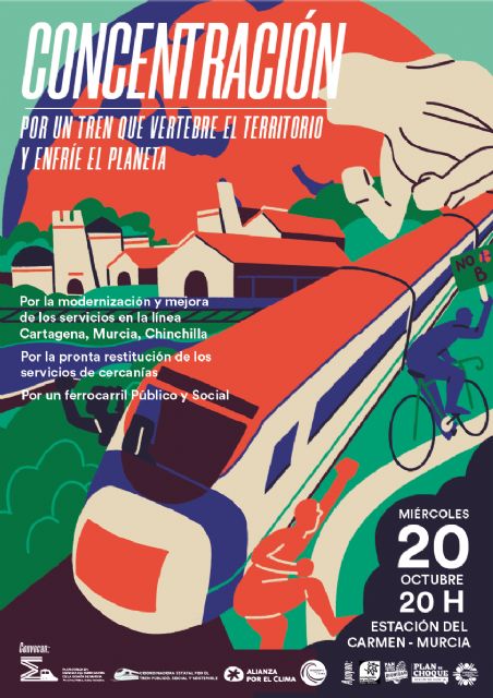 Concentración en Murcia en defensa del ferrocarril - 1, Foto 1