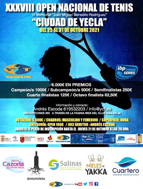 Nueva fecha para el XXXVIII Open nacional de Tenis Ciudad de Yecla - 1, Foto 1