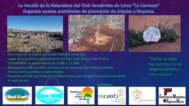 El Club Senderista La Carrasca organiza para el próximo domingo, 23 de octubre, nuevas actividades de plantación de árboles y limpieza - 1, Foto 1