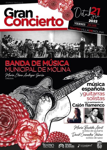 La Banda Municipal de Música y solistas de guitarra, saxo y flamenco ofrecen un CONCIERTO DE MÚSICA ESPAÑOLA en el Teatro Villa de Molina el viernes 21 de octubre - 1, Foto 1
