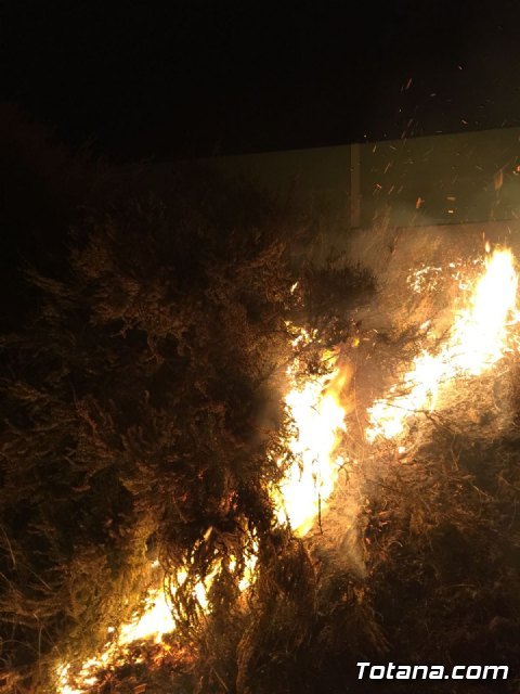 Bomberos y Policía Local de Totana sofocan un incendió junto a la Variante Norte en la zona de La Costera, Foto 6