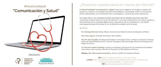 Mañana se inaugura el #ForoComSalud organizado por el Hospital de Molina y el Colegio de Periodistas - 1, Foto 1