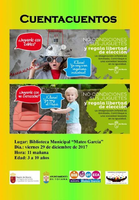 The Municipal Library "Mateo Garca" will hold two sessions of Storytelling in a field of Christmas reading and against the sexist use of toys, Foto 1