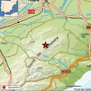 Protección Civil de Totana informa que esta tarde se ha producido un terremoto de 24º al sur de Totana, Foto 2