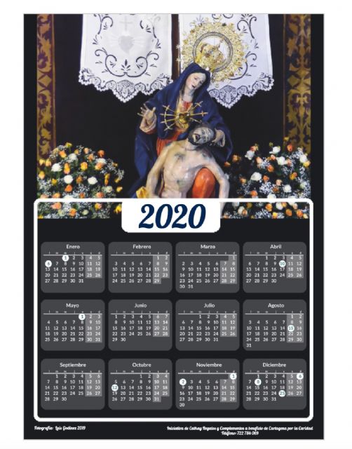 CATHAY pone en circulación un calendario solidario ilustrado con una foto de la patrona de Cartagena - 1, Foto 1