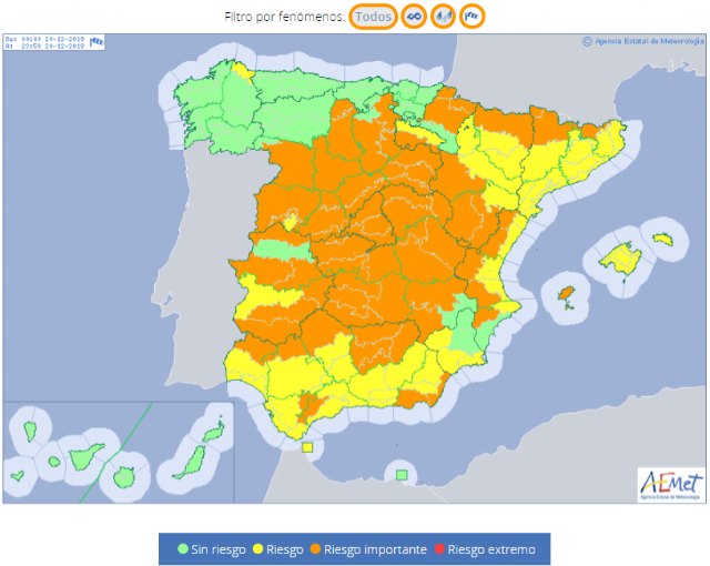 La borrasca Elsa afectará a la Región de Murcia a partir de mañana viernes