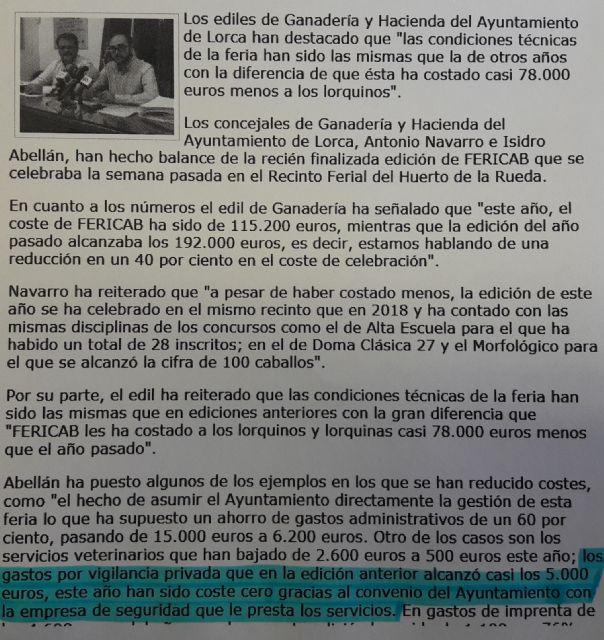 El Ayuntamiento destinó 7.033,16 euros para la seguridad privada de Fericab - 2, Foto 2