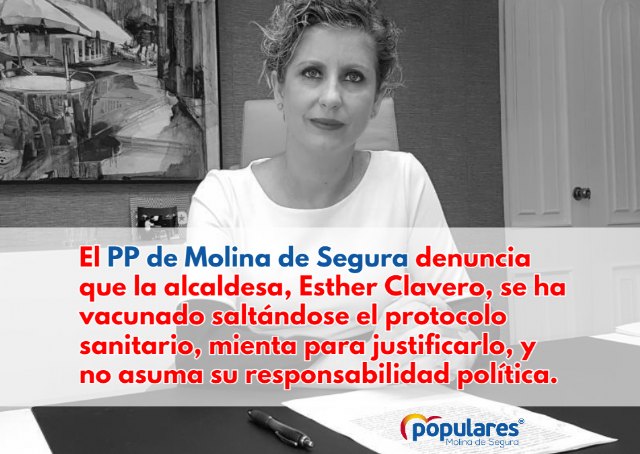 El PP de Molina de Segura exige a la alcaldesa que asuma su responsabilidad por haberse vacunado saltándose el protocolo sanitario - 1, Foto 1