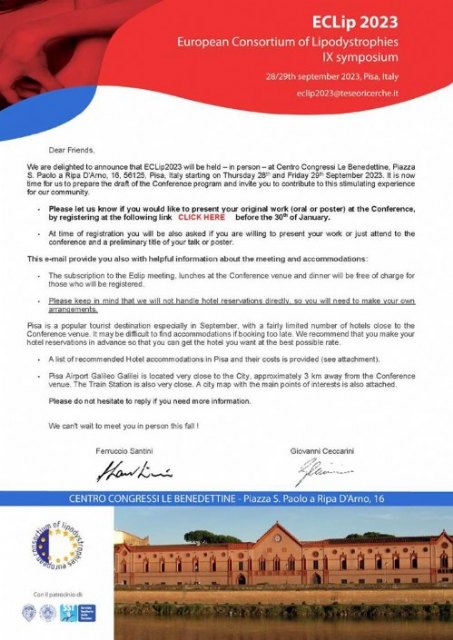 El ECLIP 2023 se celebrará en Pisa (Italia) los próximos 28 y 29 de septiembre - 1, Foto 1