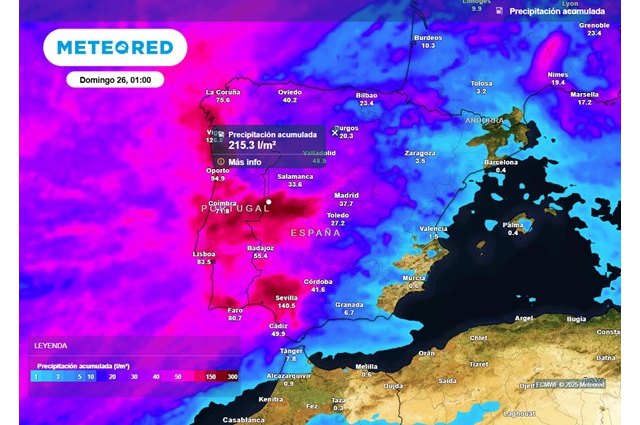 Un río atmosférico dejará acumulados de más 150 l/m² y ríos desbordados, según Meteored - 1, Foto 1