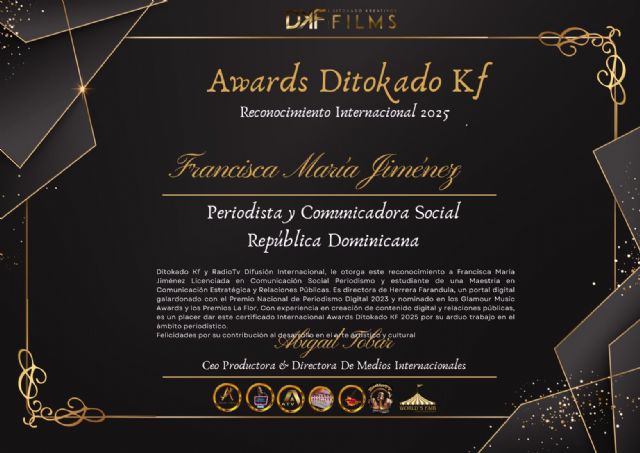 Periodista Francisca María Jiménez recibe prestigiosos reconocimientos internacionales - 2, Foto 2