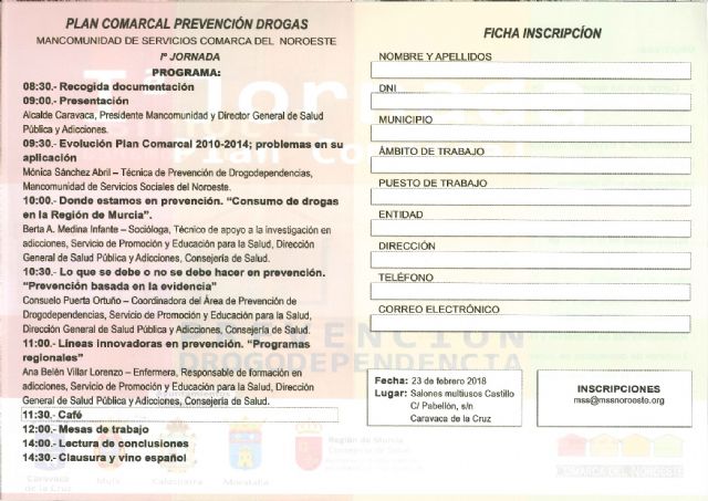 Presentada I Jornada para la elaboración del Plan Comarcal de Prevención de Drogodependencias de la Comarca del Noroeste - 2, Foto 2