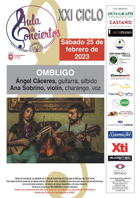 Ombligo: Ángel Cáceres, guitarra y silbido y Ana Sobrino, violín, charango y voz - 1, Foto 1