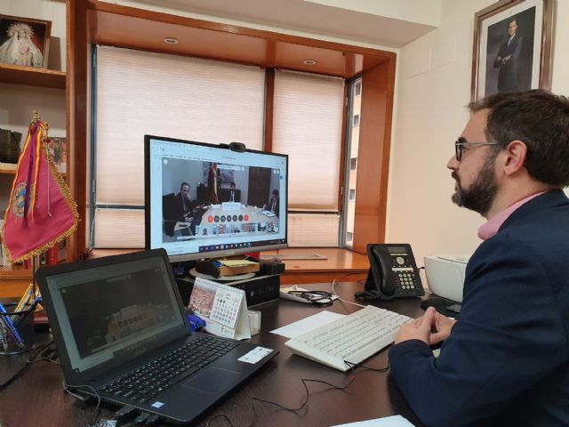 El Alcalde de Lorca destaca la importancia de la coordinación entre administraciones durante la videoconferencia mantenida con el Presidente de la Comunidad - 1, Foto 1