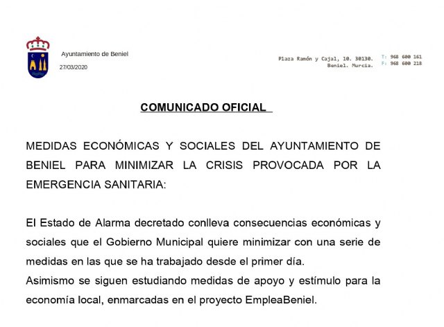 Medidas económicas y sociales para minimizar la situación de emergencia actual - 1, Foto 1