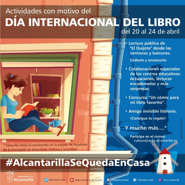 Alcantarilla celebra el Día del Libro con lectura de El Quijote desde los balcones, concurso de cómic y amigo invisible literario - 1, Foto 1