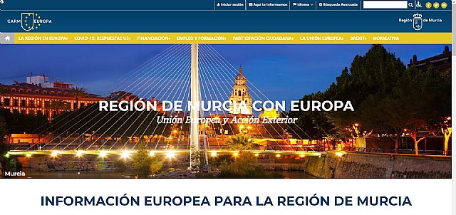 La Comunidad rediseña la web ‘Murcia Región Europea’ e incorpora las respuestas de las instituciones europeas ante el Covid-19 - 1, Foto 1