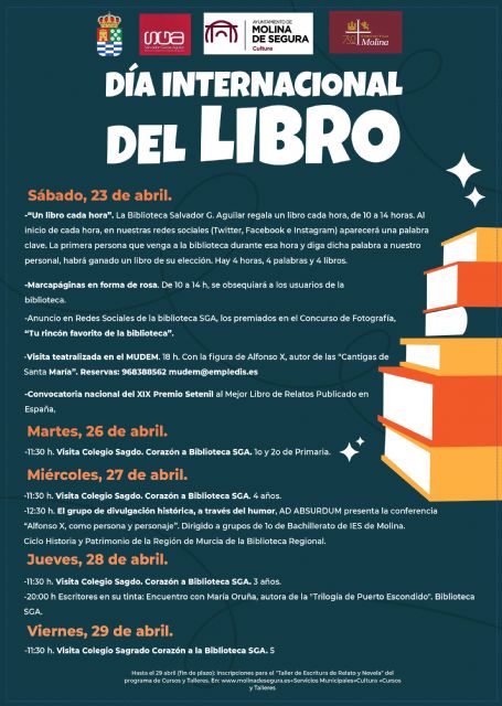 La Concejalía de Cultura de Molina de Segura organiza actividades en torno al Día Internacional del Libro a través de la Red de Bibliotecas Municipales y del Museo del Enclave de la Muralla - 1, Foto 1