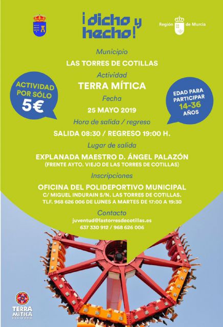 Los jóvenes podrán disfrutar de un viaje subvencionado a Terra Mítica por solo 5 euros - 1, Foto 1