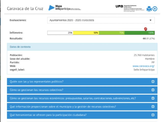 La Universidad Autónoma de Barcelona premia al Ayuntamiento de Caravaca con la certificación Infoparticipa, que mide la transparencia y calidad de la comunicación pública local - 2, Foto 2