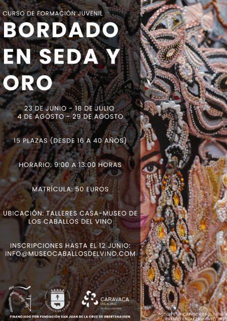 Un nuevo curso fomentará el bordado en seda y oro entre los jóvenes de Caravaca - 1, Foto 1