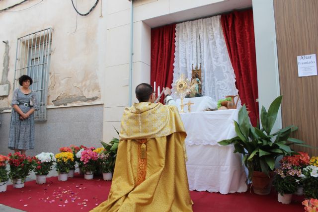 Teresa Carrasco, la Cofradía Virgen de los Dolores y el Grupo Coros y Danzas 'Virgen del Rosario' ganan el V concurso de Altares y Balcones celebrado en Puerto Lumbreras con motivo del Corpus Christi - 1, Foto 1